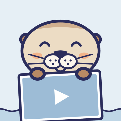 Humble Video logo: Otis the otter peeking over a video